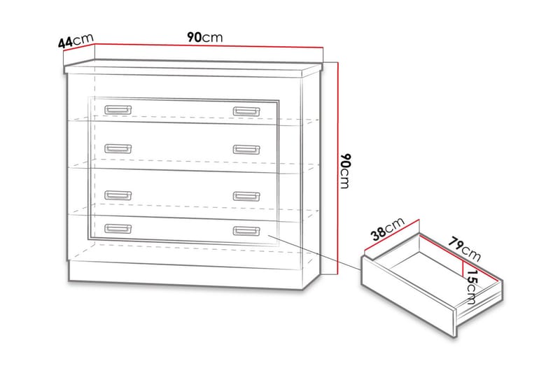 Tadeusz kommode 90x44x90 cm - Oppbevaring - Oppbevaringsmøbler - Kommode - Entrekommode
