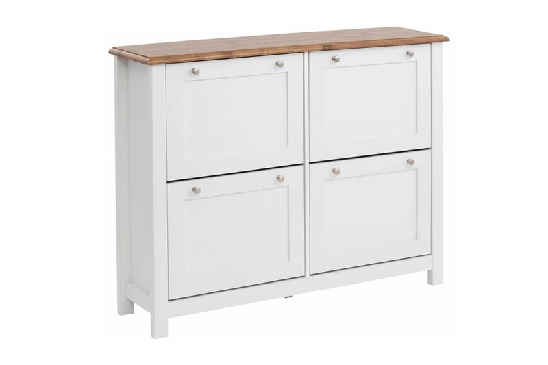 Temse Skoskap 125 cm - Hvit / Brun - Oppbevaring - Oppbevaringsmøbler - Kommode