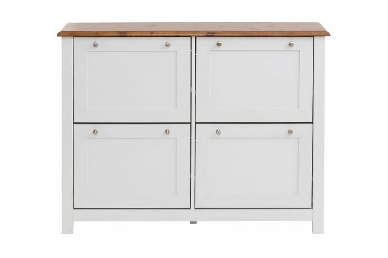 Temse Skoskap 125 cm - Hvit / Brun - Oppbevaring - Oppbevaringsmøbler - Kommode