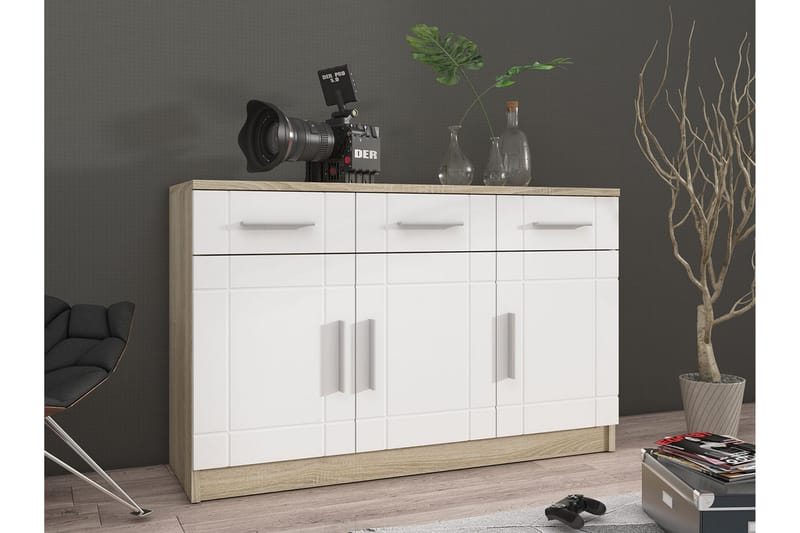 Valga Kommode 37x104 cm - Hvit/Natur - Oppbevaring - Oppbevaringsmøbler - Kommode - Entrekommode