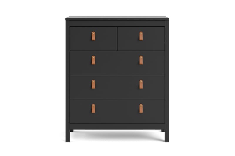 Vallvidera Kommode 5 Skuffer 38x82 cm - Svart/Natur - Oppbevaring - Oppbevaringsmøbler - Kommode