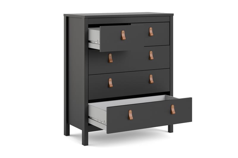 Vallvidera Kommode 5 Skuffer 38x82 cm - Svart/Natur - Oppbevaring - Oppbevaringsmøbler - Kommode