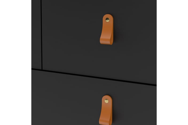 Vallvidera Kommode 5 Skuffer 38x82 cm - Svart/Natur - Oppbevaring - Oppbevaringsmøbler - Kommode