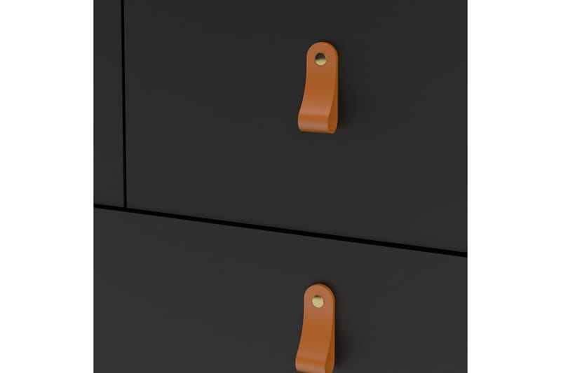 Vallvidera Kommode 5 Skuffer 38x82 cm - Svart/Natur - Oppbevaring - Oppbevaringsmøbler - Kommode