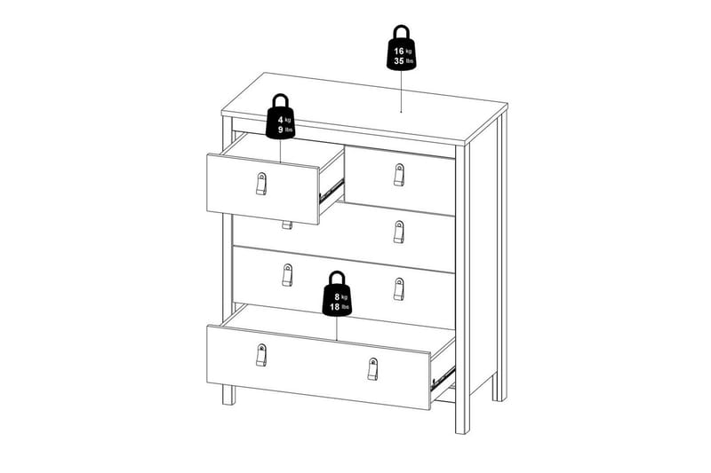 Vallvidera Kommode 82 cm - Beige - Oppbevaring - Oppbevaringsmøbler - Kommode - Entrekommode