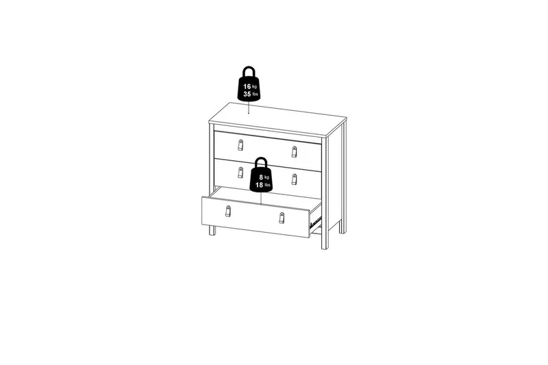 Vallvidera Kommode 82 cm - Beige - Oppbevaring - Oppbevaringsmøbler - Kommode - Entrekommode