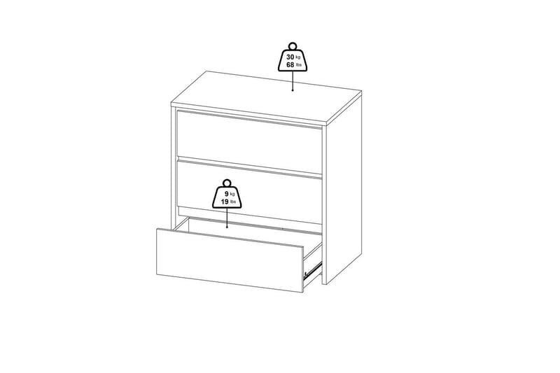 Varun Kommode 80 cm - Hvit - Oppbevaring - Oppbevaringsmøbler - Kommode - Entrekommode