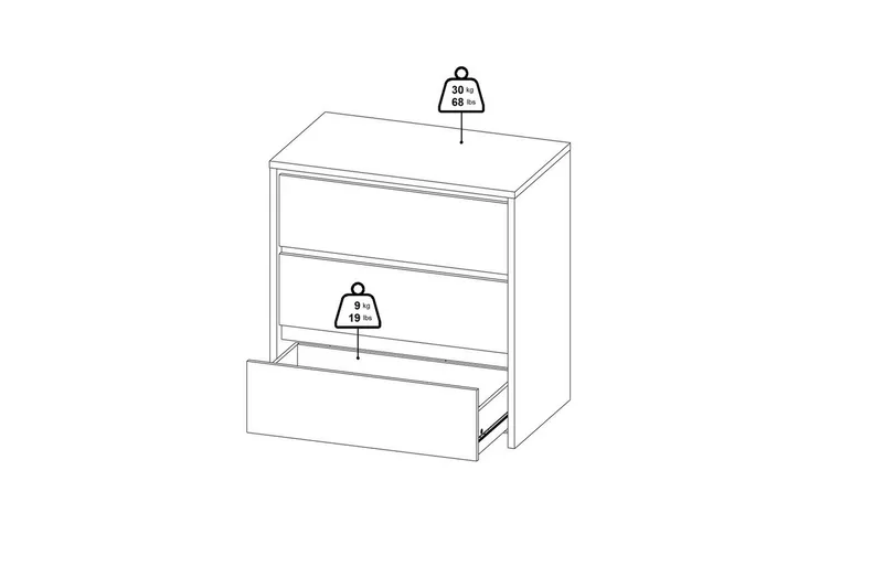 Varun Kommode 80 cm - Hvit - Oppbevaring - Oppbevaringsmøbler - Kommode - Entrekommode