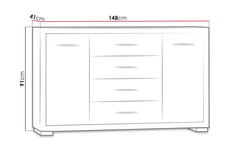 Vegas Kommode 41x148 cm - Eik - Oppbevaring - Oppbevaringsmøbler - Kommode