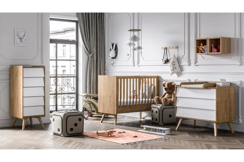 Vintage Kommode Tre / Natur / Hvit - VOX - Oppbevaring - Oppbevaringsmøbler - Kommode - Entrekommode