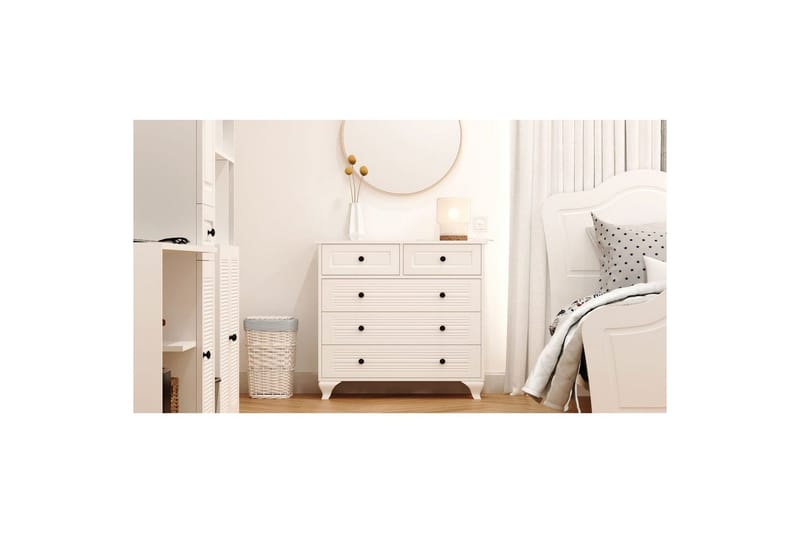 Vornrel Kommode 90 cm - Matt Hvit - Oppbevaring - Oppbevaringsmøbler - Kommode - Entrekommode
