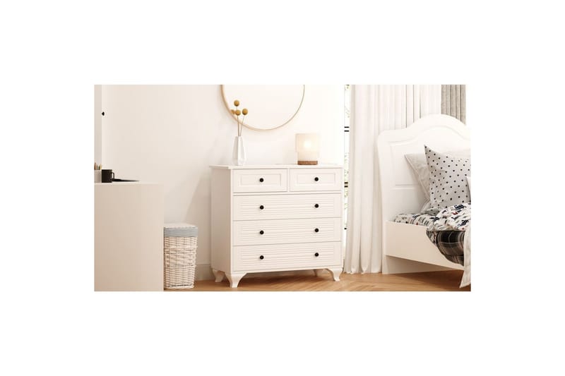 Vornrel Kommode 90 cm - Matt Hvit - Oppbevaring - Oppbevaringsmøbler - Kommode - Entrekommode