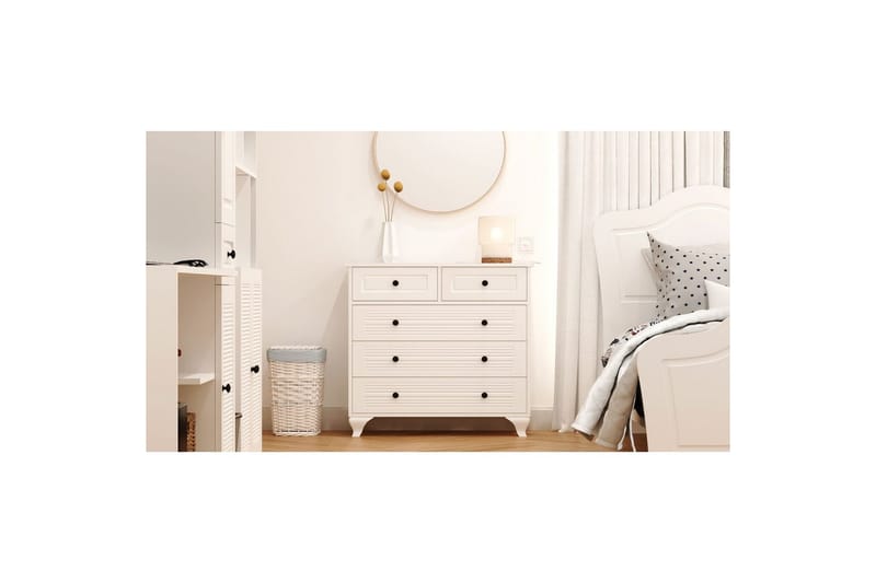 Vornrel Kommode 90 cm - Matt Hvit - Oppbevaring - Oppbevaringsmøbler - Kommode - Entrekommode