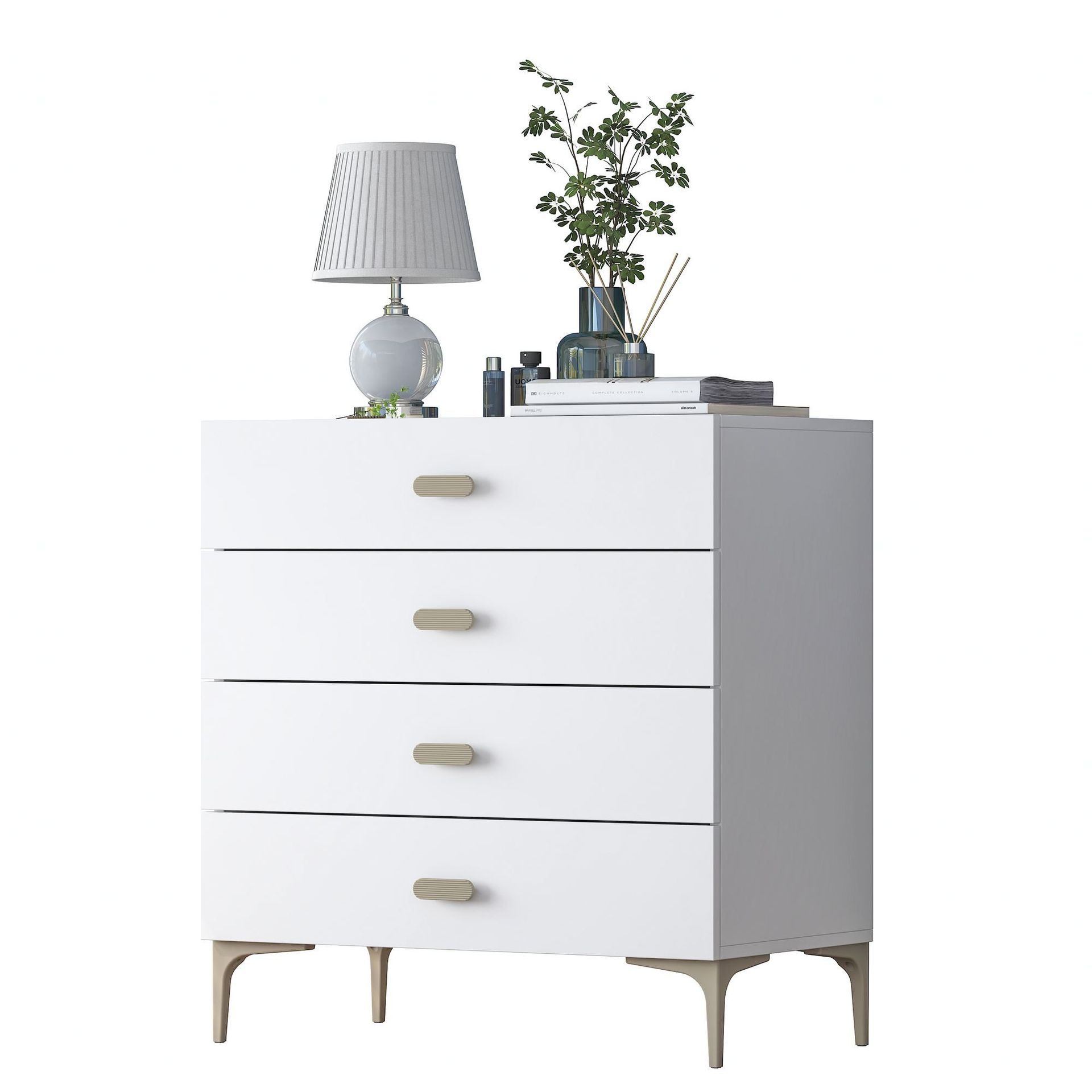 Kommode Wallxpert Cleo hylle (85,6 x 90,7 x 45 cm) Hvit - Hvit