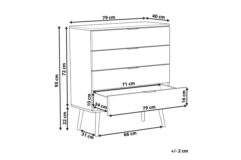 Walpi Kommode 79 cm - Hvit - Oppbevaring - Oppbevaringsmøbler - Kommode - Entrekommode