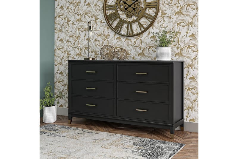 Westerleigh Kommode 144x41 cm Svart/Gull - CosmoLiving - Oppbevaring - Oppbevaringsmøbler - Kommode