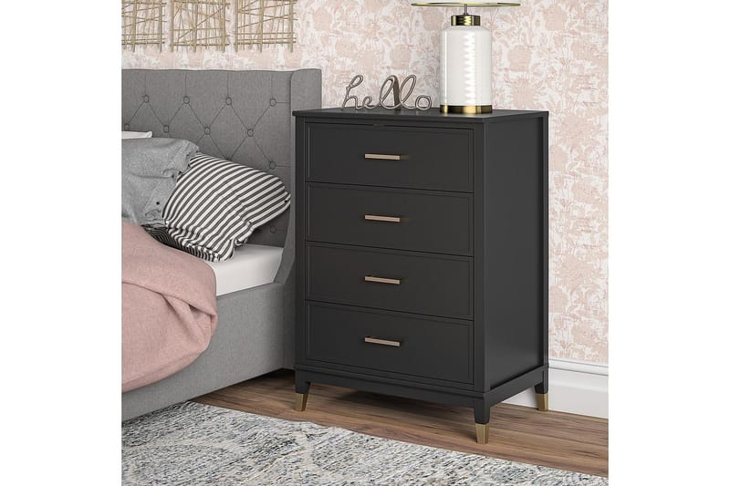 Westerleigh Kommode 76x50 cm Svart/Gull - CosmoLiving - Oppbevaring - Oppbevaringsmøbler - Kommode - Entrekommode