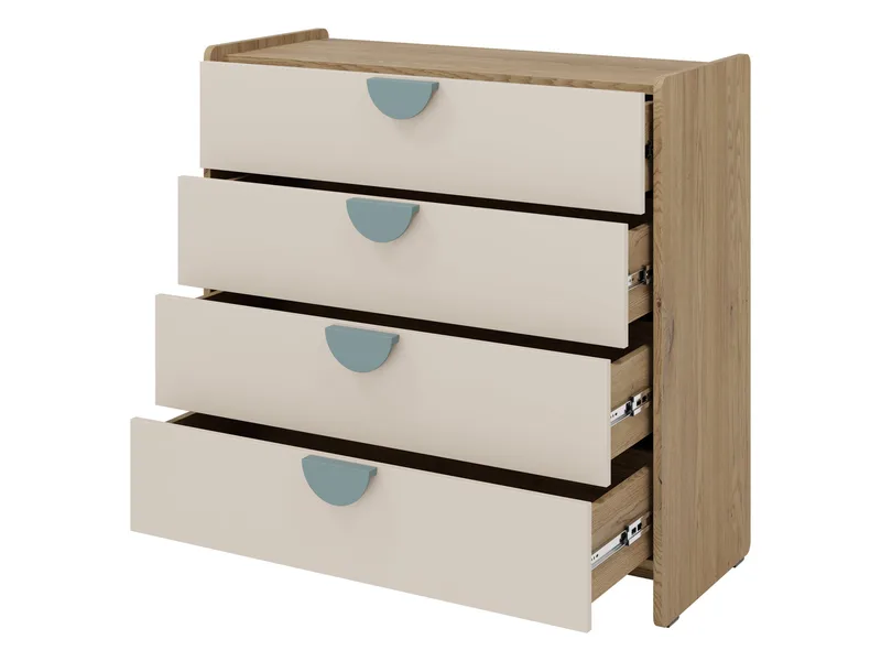 Zarek kommode 94 cm - brun, rosa og beige - Oppbevaring - Oppbevaringsmøbler - Kommode - Entrekommode
