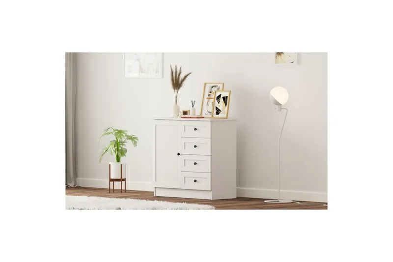 Zavira Kommode 87 cm - Matt Hvit - Oppbevaring - Oppbevaringsmøbler - Kommode - Entrekommode