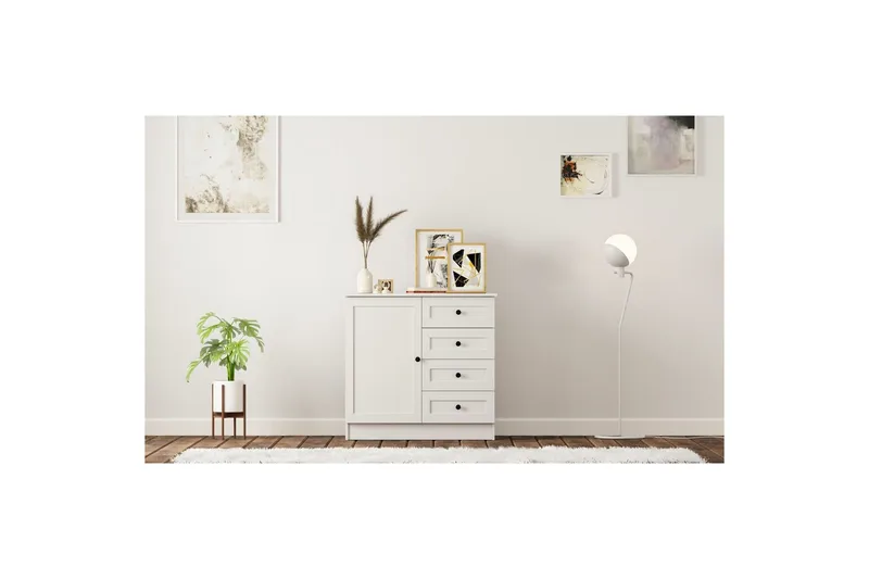 Zavira Kommode 87 cm - Matt Hvit - Oppbevaring - Oppbevaringsmøbler - Kommode - Entrekommode