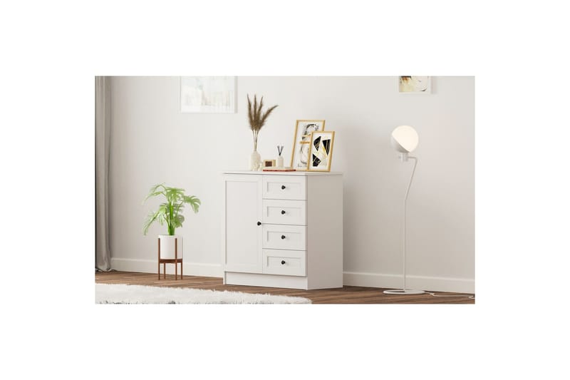 Zavira Kommode 87 cm - Matt Hvit - Oppbevaring - Oppbevaringsmøbler - Kommode - Entrekommode