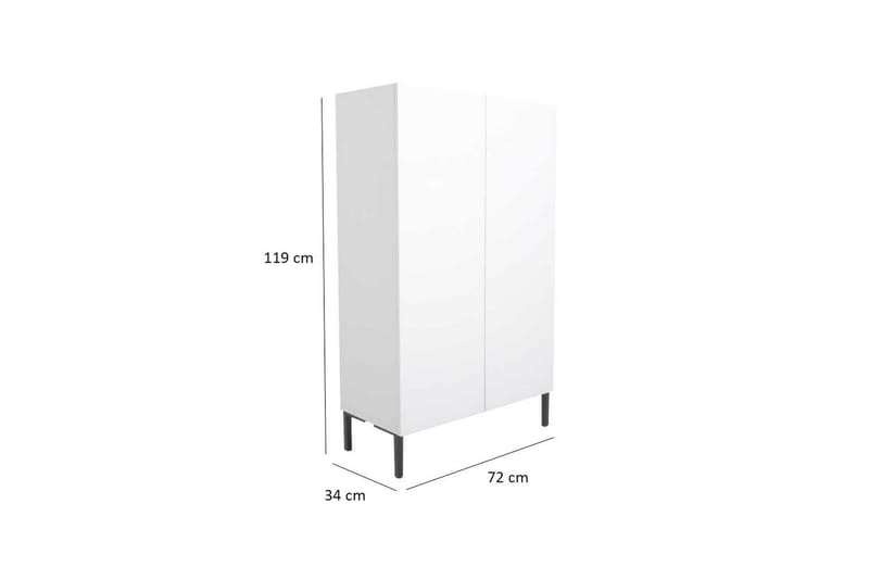 Zenla Kommode 72 cm - Hvit - Oppbevaring - Oppbevaringsmøbler - Kommode - Entrekommode