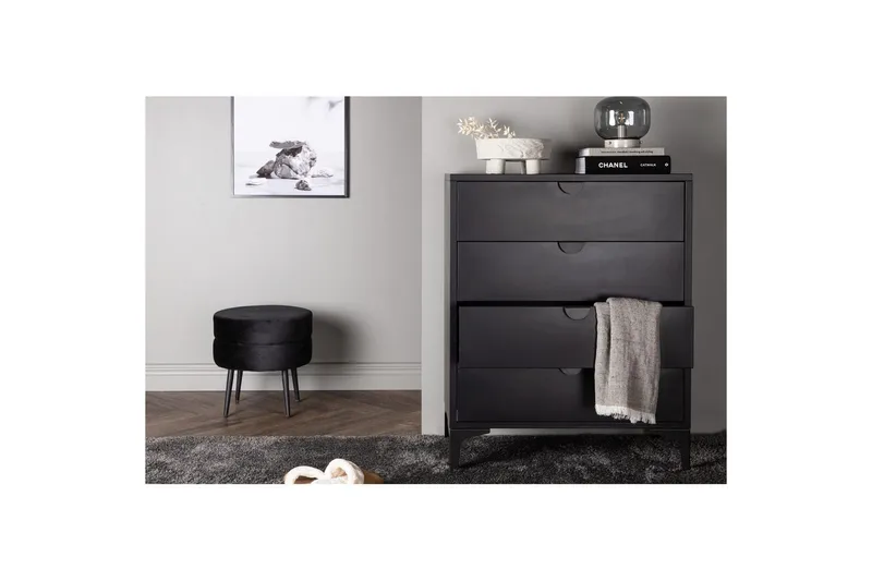 Kommode Piring - Svart, 40x78x98 - Oppbevaring - Oppbevaringsmøbler - Kommode - Entrekommode