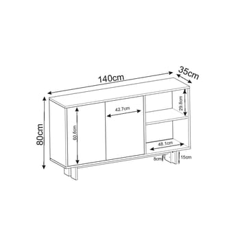 Konsollbord Homitis Ravello (140 x 80 x 35 cm) Hvit marmor - Oppbevaring - Oppbevaringsmøbler - Sideboard & skjenker