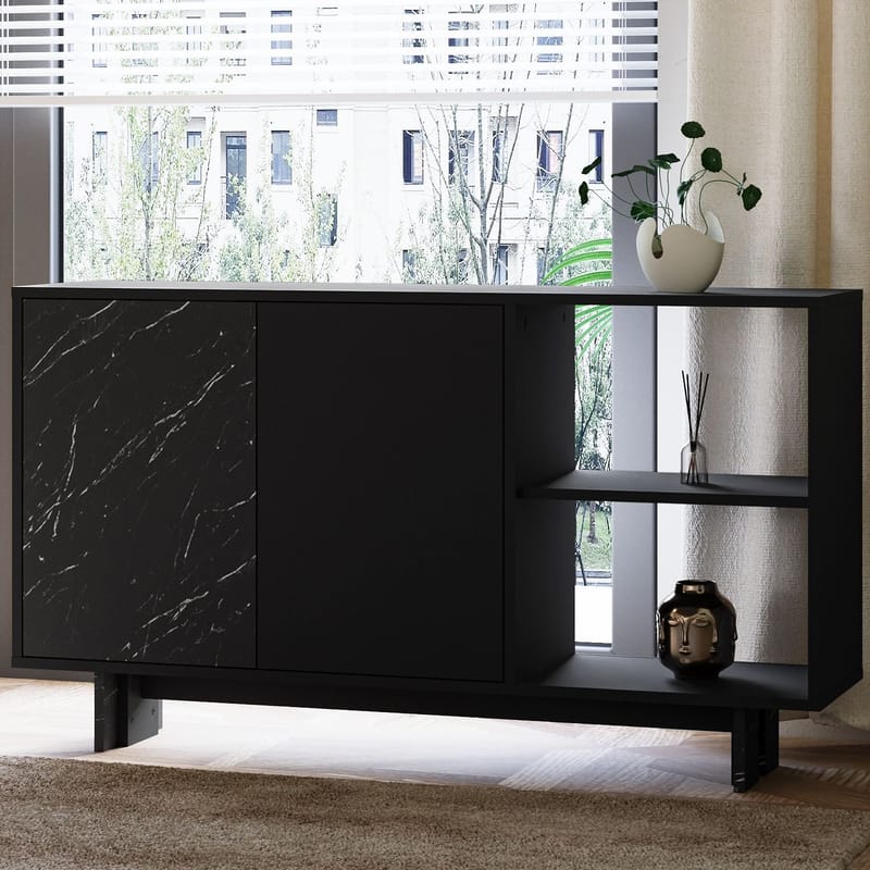 Konsollbord Homitis Ravello (140 x 80 x 35 cm) Svart marmor - Oppbevaring - Oppbevaringsmøbler - Sideboard & skjenker