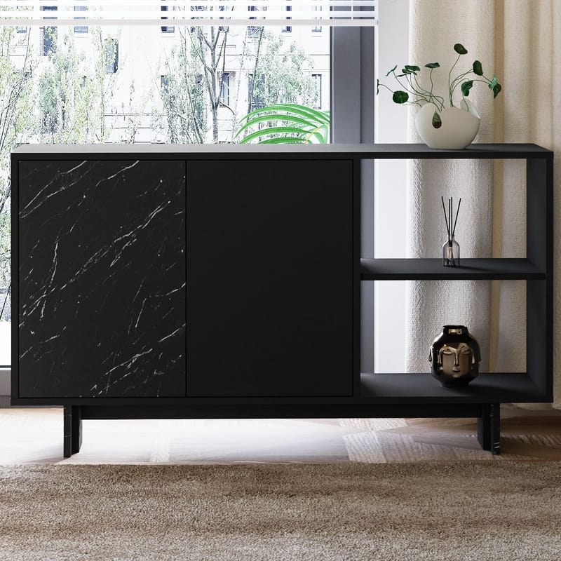 Konsollbord Homitis Ravello (140 x 80 x 35 cm) Svart marmor - Oppbevaring - Oppbevaringsmøbler - Sideboard & skjenker