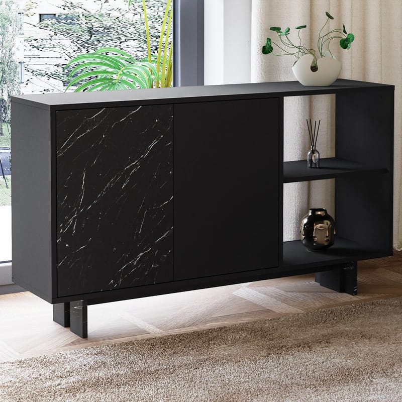 Konsollbord Homitis Ravello (140 x 80 x 35 cm) Svart marmor - Oppbevaring - Oppbevaringsmøbler - Sideboard & skjenker