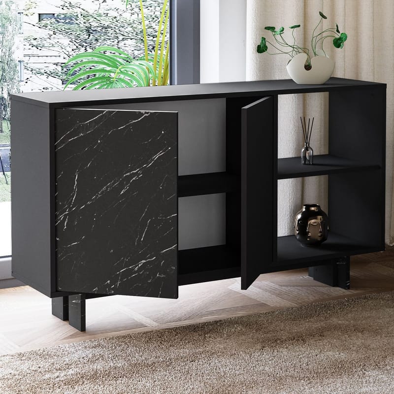 Konsollbord Homitis Ravello (140 x 80 x 35 cm) Svart marmor - Oppbevaring - Oppbevaringsmøbler - Sideboard & skjenker