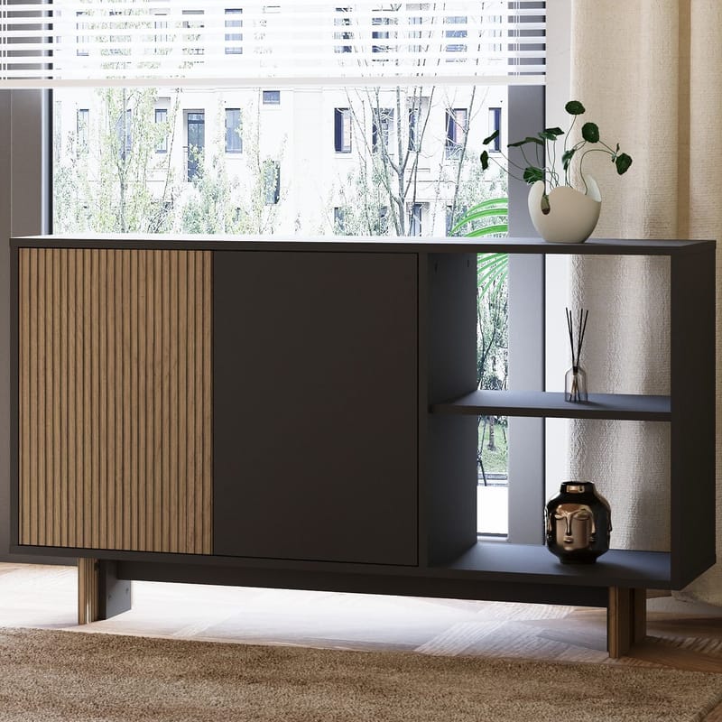 Konsollbord Homitis Ravello (140 x 80 x 35 cm) Varm eik antrasitt - Oppbevaring - Oppbevaringsmøbler - Sideboard & skjenker