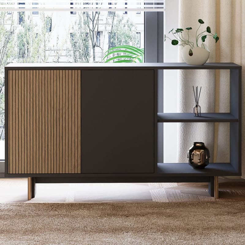 Konsollbord Homitis Ravello (140 x 80 x 35 cm) Varm eik antrasitt - Oppbevaring - Oppbevaringsmøbler - Sideboard & skjenker