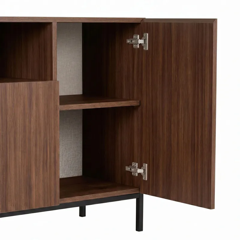 Konsollbord Nordure Rialto (160 x 80 x 40 cm) Milano Valnøtt Svart - Milano valnøtt og svart - Oppbevaring - Oppbevaringsmøbler - Sideboard & skjenker
