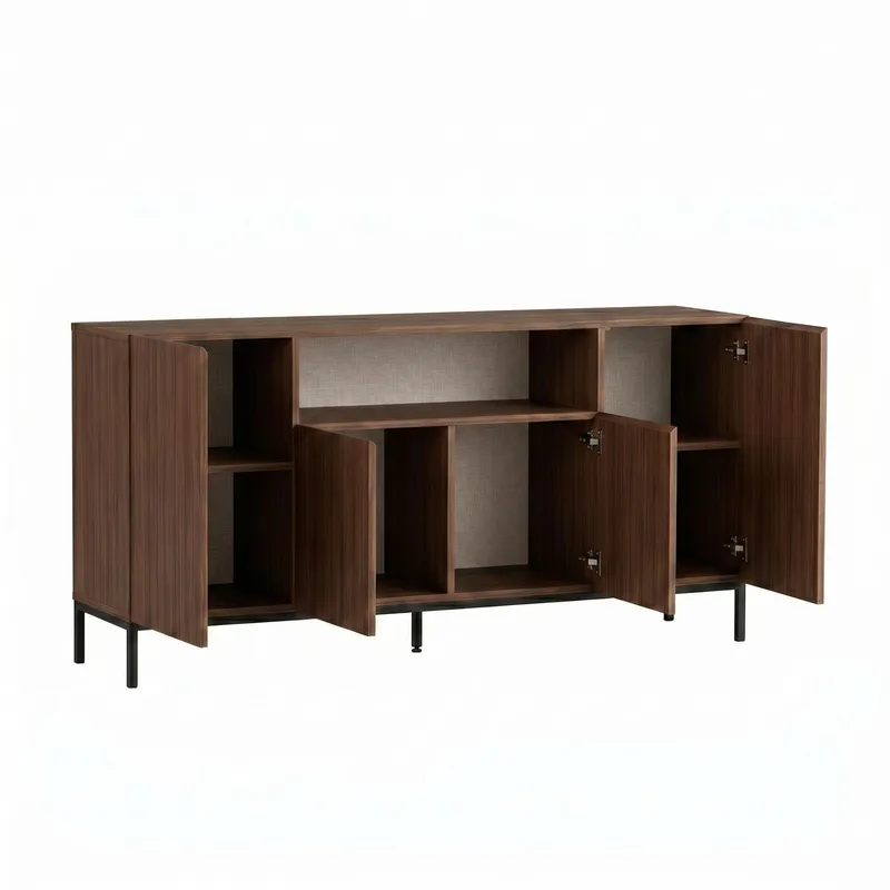 Konsollbord Nordure Rialto (160 x 80 x 40 cm) Milano Valnøtt Svart - Milano valnøtt og svart - Oppbevaring - Oppbevaringsmøbler - Sideboard & skjenker