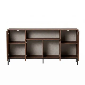 Konsollbord Nordure Rialto (160 x 80 x 40 cm) Milano Valnøtt Svart - Milano valnøtt og svart - Oppbevaring - Oppbevaringsmøbler - Sideboard & skjenker