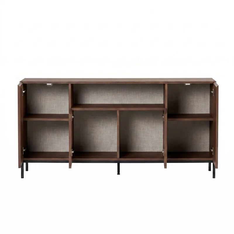Konsollbord Nordure Rialto (160 x 80 x 40 cm) Milano Valnøtt Svart - Milano valnøtt og svart - Oppbevaring - Oppbevaringsmøbler - Sideboard & skjenker
