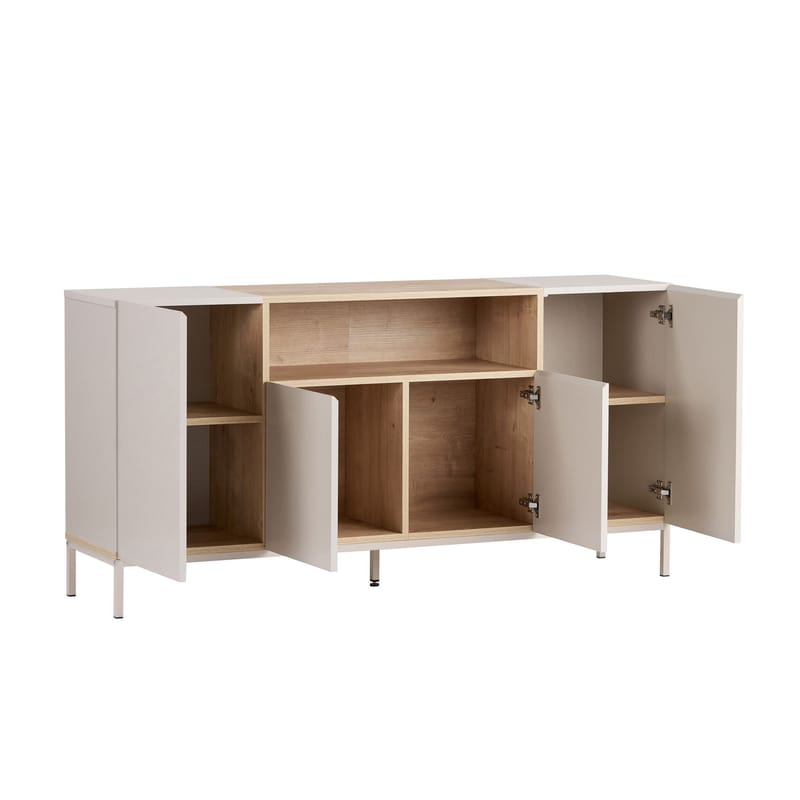 Konsollbord Nordure Rialto (160 x 80 x 40 cm) Sandstein Safir Eik - Sandstone og Sapphire Oak - Oppbevaring - Oppbevaringsmøbler - Sideboard & skjenker