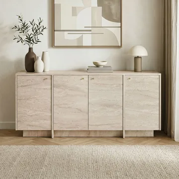 Konsollbord Nordure Varen (180 x 82 x 45 cm) Travertin - Travertin - Oppbevaring - Oppbevaringsmøbler - Sideboard & skjenker