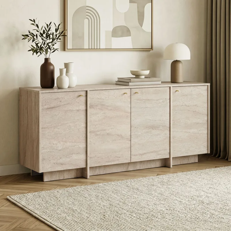 Konsollbord Nordure Varen (180 x 82 x 45 cm) Travertin - Travertin - Oppbevaring - Oppbevaringsmøbler - Sideboard & skjenker