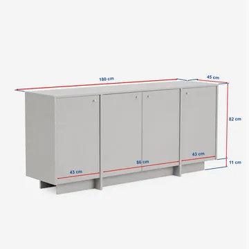 Konsollbord Nordure Varen (180 x 82 x 45 cm) Valnøtt - Valnøtt - Oppbevaring - Oppbevaringsmøbler - Sideboard & skjenker