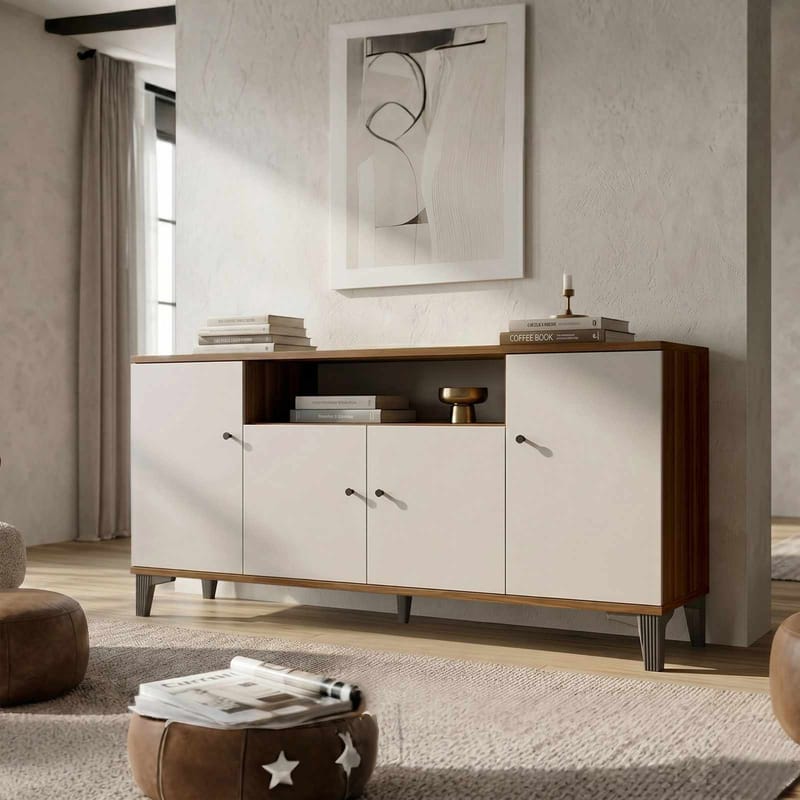 Konsollbord Skye Decor Bren (180 x 85 x 44,5 cm) valnøtt - Valnøtt - Oppbevaring - Oppbevaringsmøbler - Sideboard & skjenker