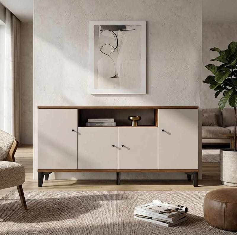 Konsollbord Skye Decor Bren (180 x 85 x 44,5 cm) valnøtt - Valnøtt - Oppbevaring - Oppbevaringsmøbler - Sideboard & skjenker