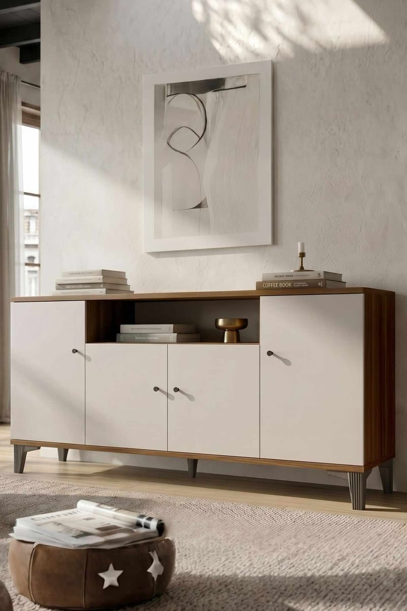 Konsollbord Skye Decor Bren (180 x 85 x 44,5 cm) valnøtt - Valnøtt - Oppbevaring - Oppbevaringsmøbler - Sideboard & skjenker