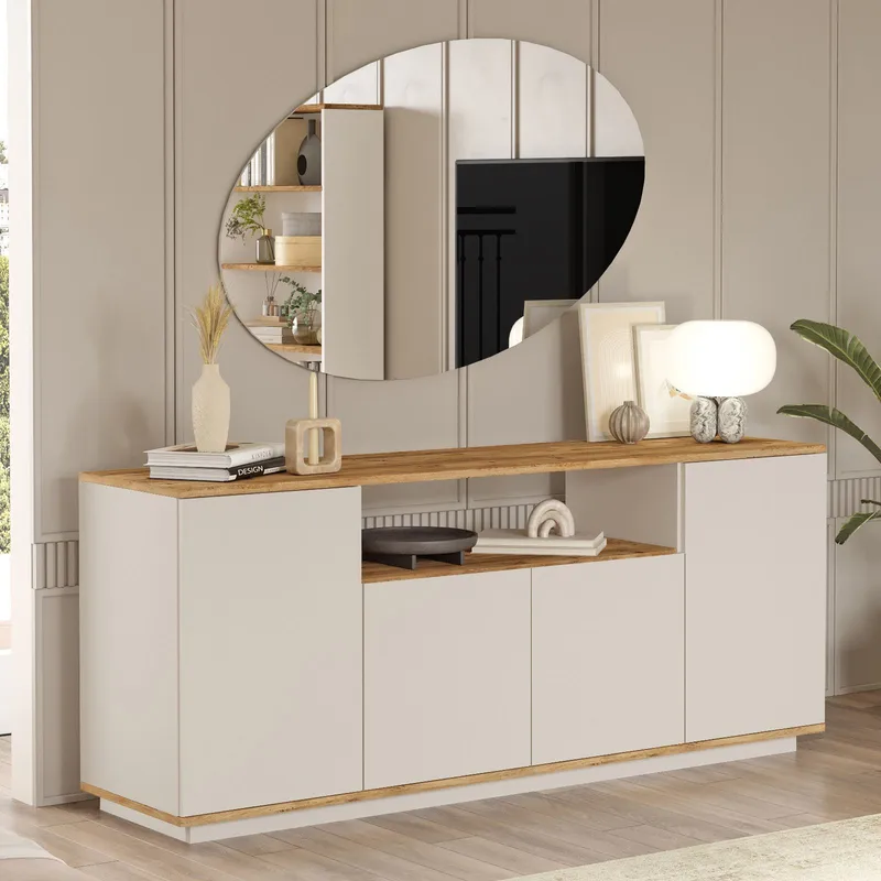 Konsollbord Skye Decor Cleo-hylle (180 x 75 x 44,5 cm) Atlantisk furu kasjmir - Atlantic Pine og Cashmere - Oppbevaring - Oppbevaringsmøbler - Sideboard & skjenker