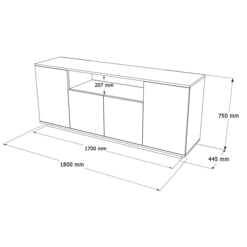 Konsollbord Skye Decor Cleo-hylle (180 x 75 x 44,5 cm) Atlantisk furu kasjmir - Atlantic Pine og Cashmere - Oppbevaring - Oppbevaringsmøbler - Sideboard & skjenker