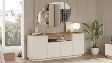 Konsollbord Skye Decor Cleo-hylle (180 x 75 x 44,5 cm) Atlantisk furu kasjmir - Atlantic Pine og Cashmere - Oppbevaring - Oppbevaringsmøbler - Sideboard & skjenker