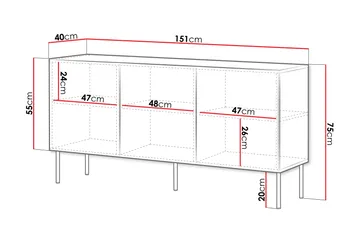 Laholm Kommode 151 cm - Hvit - Oppbevaring - Oppbevaringsmøbler - Kommode