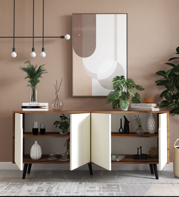 Latinara Konsollbord 180 cm - Valnøtt og hvit - Oppbevaring - Oppbevaringsmøbler - Sideboard & skjenker